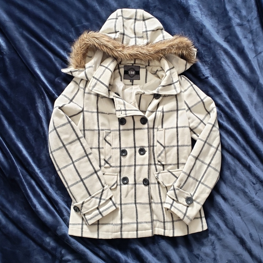 YMI Plaid Pea Coat